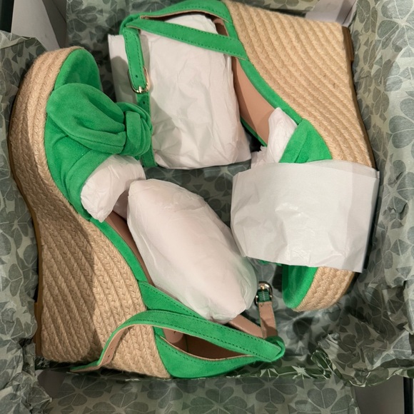 KATE SPADE Tianna Suede Bow Wedge Espadrille Sandal - Picture 6 of 7